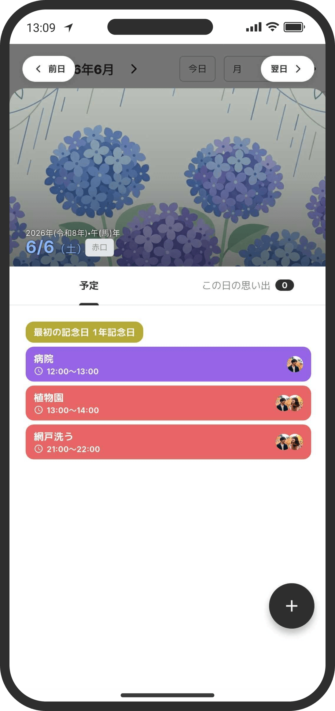 日付の詳細画面