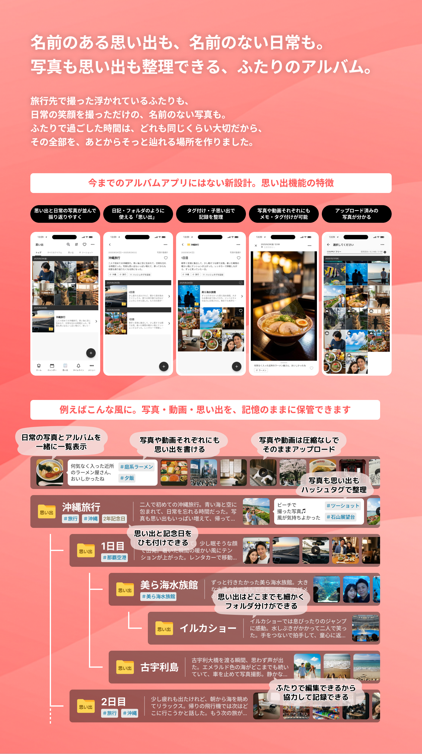思い出機能の詳細